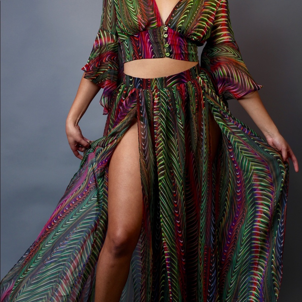 Crop top and skirt